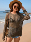 Openwork Dropped Shoulder Cover Up - V.I.P Digital Presence