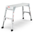 Aluminum Work Platform Large Size Step Stool Folding Portable Work Bench 40" Width Telescopic Feet 22" -27.5" Height Adjustable - V.I.P Digital Presence