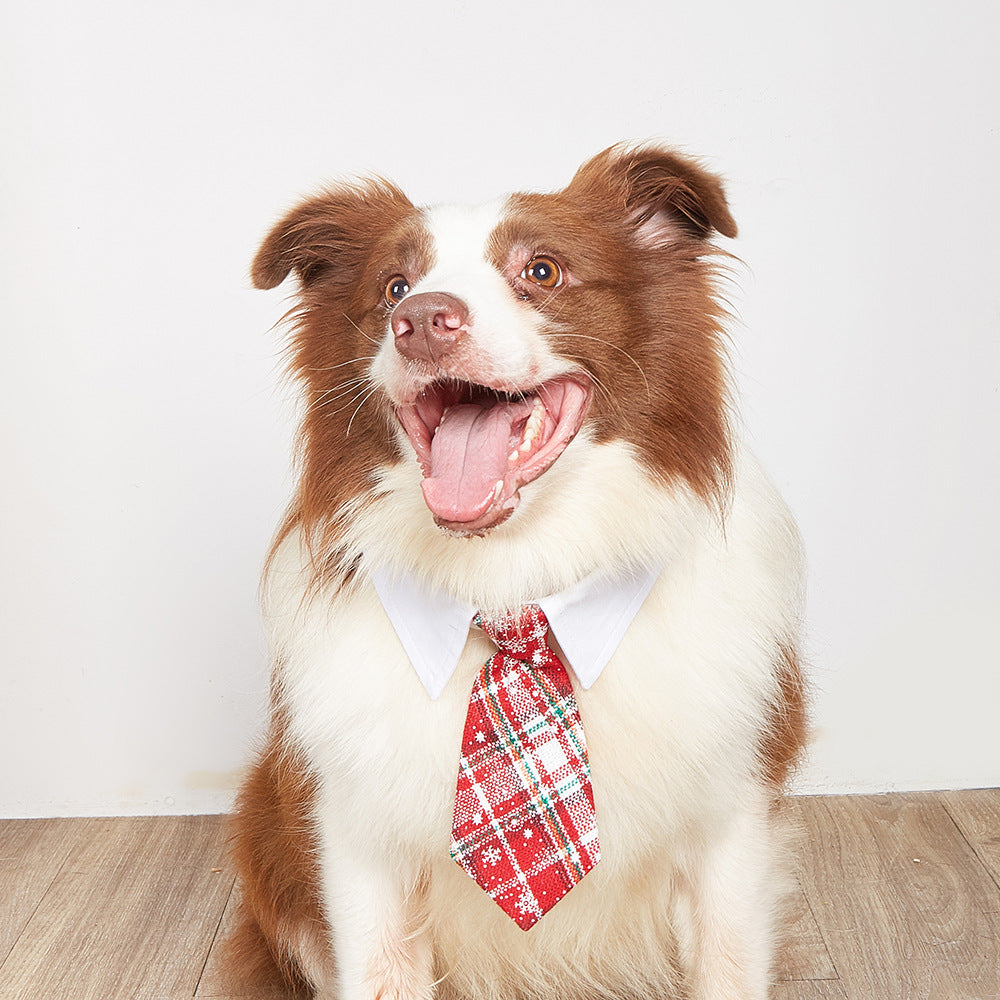 New British style handsome Christmas dog collar Christmas pet tie - V.I.P Digital Presence