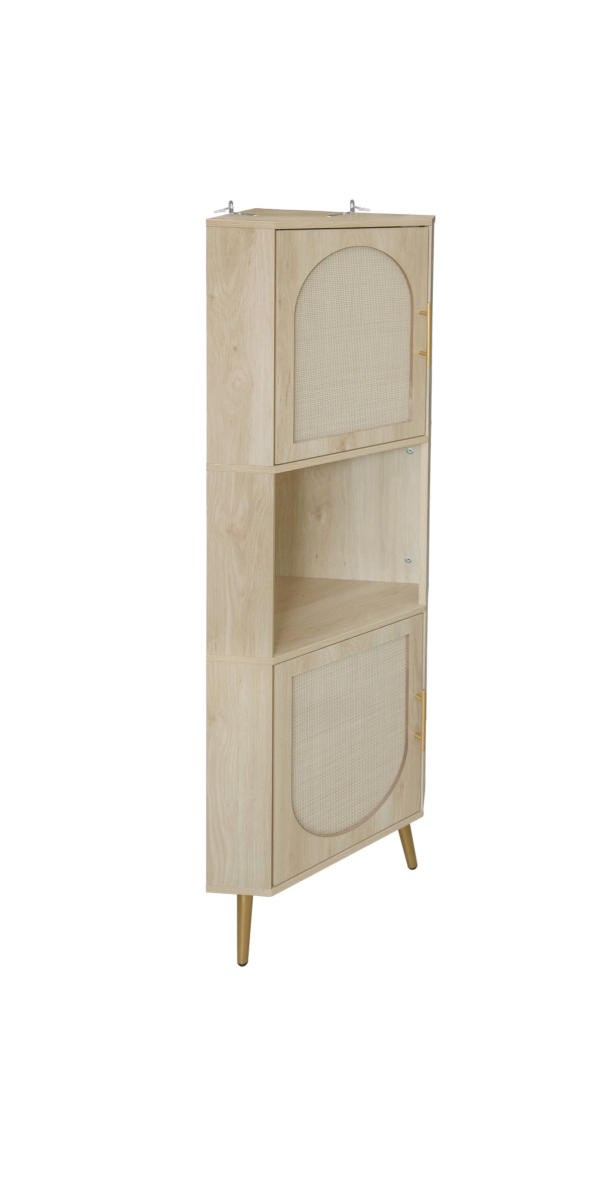 Corner cabinet ,Rattan door,Freestanding Corner Tables For Small Spaces, Corner Shelf Stand For Living Room, Kitchen, Bathroom - V.I.P Digital Presence