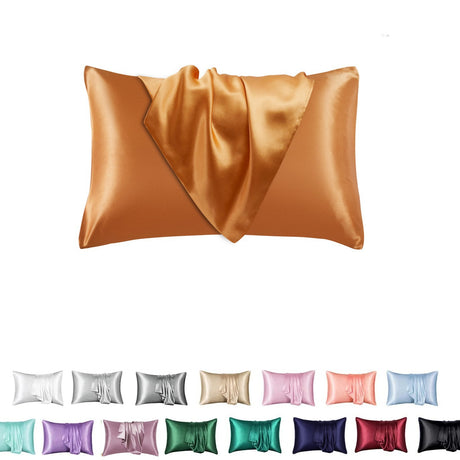 Simulation silk solid color polyester pillowcase envelope pillow pillow cases pillow pair multi-color - V.I.P Digital Presence