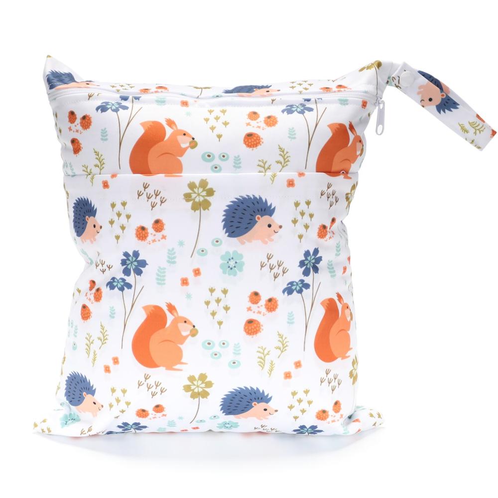 [Sigzagor]Wet Dry Bag With Two Zippered For Baby Diapers Nappies Waterproof Reusable 36cmx29cm - V.I.P Digital Presence