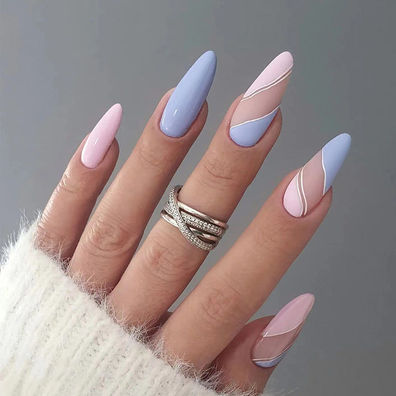 Finished manicure patches, wearable nails, drop-shaped manicure patches, contrasting color combinations - V.I.P Digital Presence