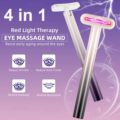 4 in 1 Facial Wand EMS Microcurrent Vibration Warm Red Light Face Lifting Machine Skin Tightening Device Neck Eye Massager Tools - V.I.P Digital Presence