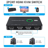 KVM switch for 2 computers to share keyboard mouse printer high-definition display USB/HDMI - V.I.P Digital Presence