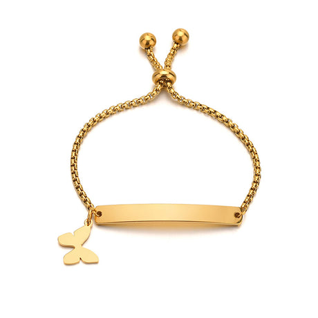 Stainless steel personalized engraved three color curved bracelet simple and personalized women's bracelet - V.I.P Digital Presence