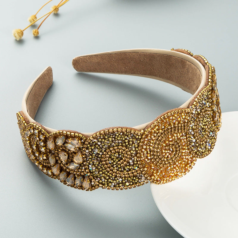 Hair Hoop Fashion Trend Color Rhinestone Head Hoop Luxury Wide Side Heavy Industry Party Hair Accessories Head Hoop - V.I.P Digital Presence