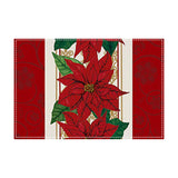 Christmas tree bell print placemat red striped plaid linen table mat Christmas party decoration insulation mat - V.I.P Digital Presence