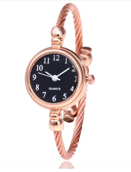 Women's Watches Bracelet Style Opening Simple Retro Art Fashion Watches Women's Fashion Quartz Watch Relogio Feminino（Rose gold belt） - V.I.P Digital Presence