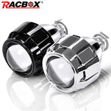 RACBOX 2Pcs 2.5 Inch Universal Bi Xenon HID Projector Lens Silver Black Shroud H1 Xenon LED Bulb H4 H7 Motorcycle Car Headlight - V.I.P Digital Presence