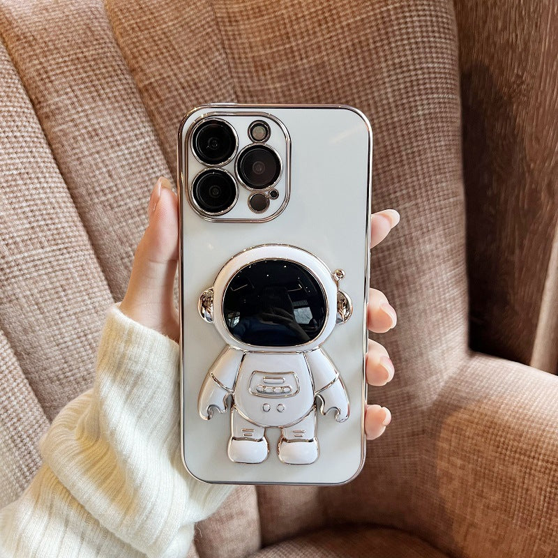 Funda para teléfono móvil Apple 13 ProMax con soporte de astronauta 6D, incluye película protectora para lente, compatible con iPhone 12. 