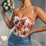 Strap print one-piece summer sexy jumpsuit interior - V.I.P Digital Presence