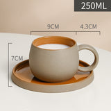 Coffee mug set ceramic retro stoneware Japanese mug and saucer combination - V.I.P Digital Presence