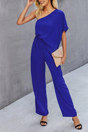 Single Shoulder Short Sleeve Jumpsuit - V.I.P Digital Presence
