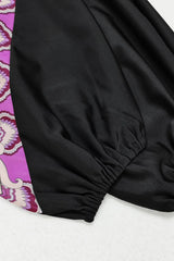 Cap, Drawstring Printed Long Sleeve Dress and Pants Swim Set - V.I.P Digital Presence