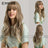 Black Brown Bangs Long Curly Hair Natural Full Head Set Chemical Fiber Wig Female Full Head - V.I.P Digital Presence