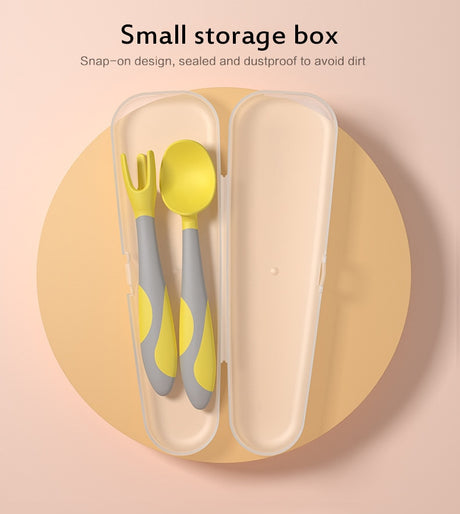 Spoon For Baby Utensils Set Auxiliary Food Silicone Gel Spoon Baby Learn To Eat Training Bendable Soft Spoon Children Tableware - V.I.P Digital Presence
