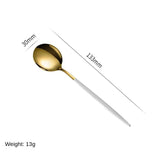 Stainless Steel Cutlery Set with Portuguese Gold Spray Painted Steak Knife, Fork, Spoon, and Tea Spoon 4-Piece Gift Pack - V.I.P Digital Presence