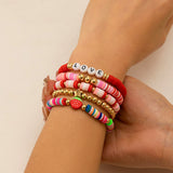 Bohemian style colorful soft ceramic elastic letter LOVE bead bracelet Bracelet - V.I.P Digital Presence