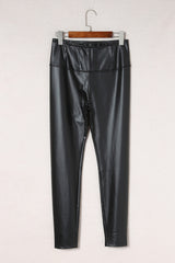 Black Faux Leather High Waist Leggings - V.I.P Digital Presence