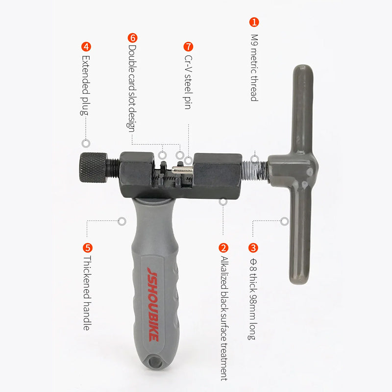 Universal Bike Chain Breaker v3.8: Cuts pins, removes links. For single - 12 speed MTB, road bikes. Repair tool. - V.I.P Digital Presence