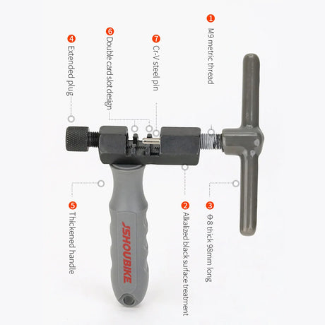 Universal Bike Chain Breaker v3.8: Cuts pins, removes links. For single - 12 speed MTB, road bikes. Repair tool. - V.I.P Digital Presence