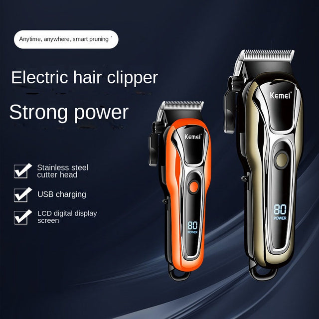 KM-1990PG Hair Clipper Electric Shaving Head High Power LCD Digital Display Electric Pushing Hair Salon Special - V.I.P Digital Presence