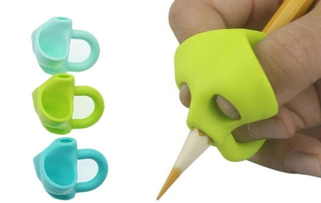 Two-Finger Pen Holder Silicone Baby Learning Writing Tool Correction Device Pencil Set Stationery 3 Piece Set Gift 2 Piece Fish - V.I.P Digital Presence
