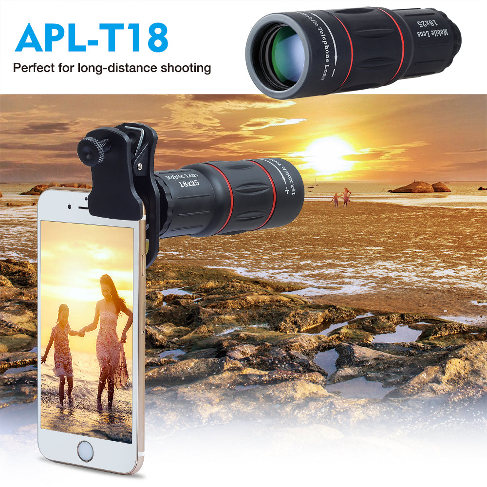 APEXEL 18X Telescope Zoom Mobile Phone Lens for iPhone Samsung Smartphones universal clip Telefon Camera Lens with tripod 18XTZJ - V.I.P Digital Presence