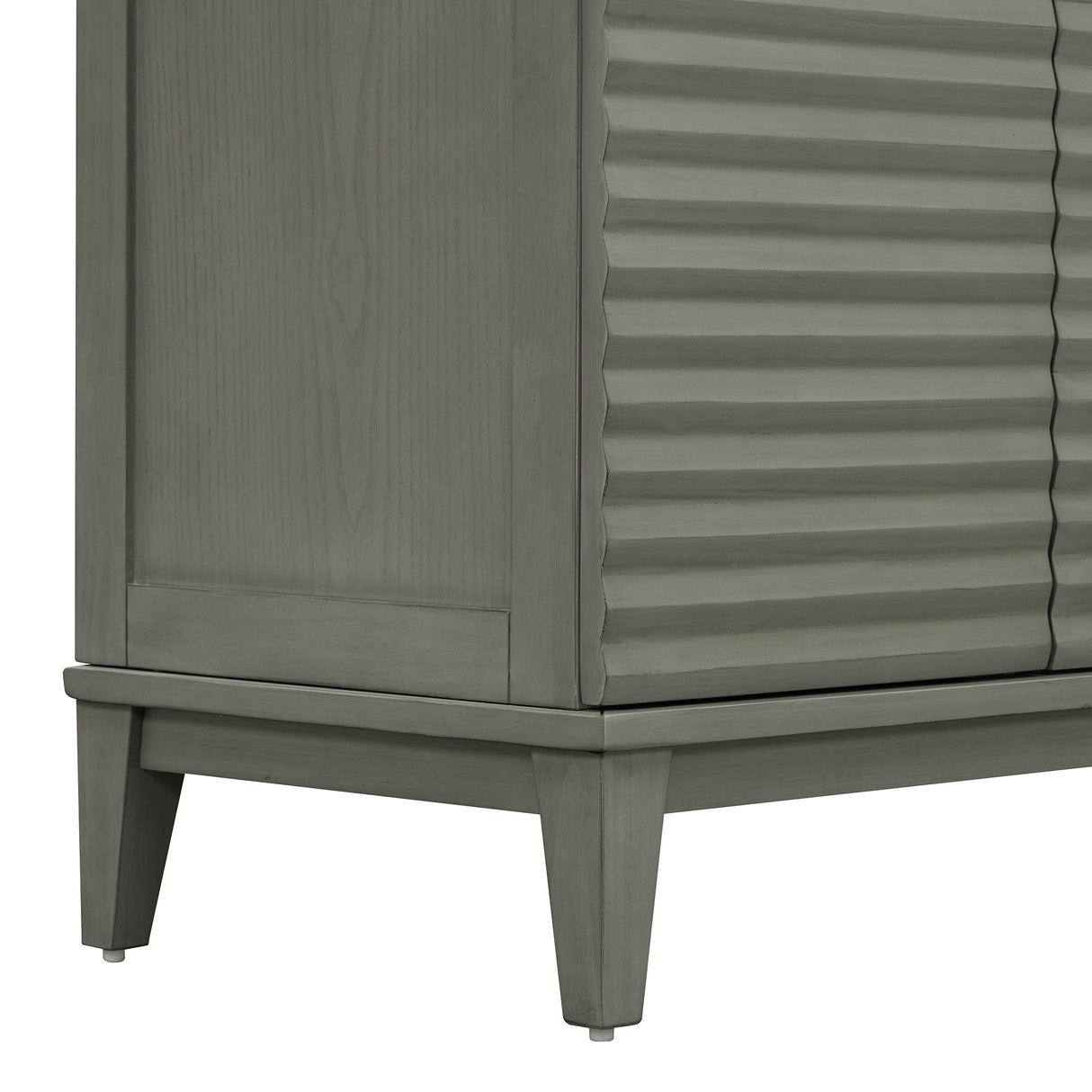TREXM side panel with 4-door large storage buffet, adjustable shelves and metal handles (antique gray) - V.I.P Digital Presence