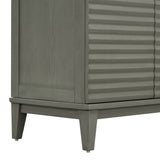 TREXM side panel with 4-door large storage buffet, adjustable shelves and metal handles (antique gray) - V.I.P Digital Presence