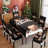 Christmas Waterproof Printed Tablecloth Restaurant Home Printed Chair Cover Christmas Tablecloth Chair Cover Decorative Set - V.I.P Digital Presence