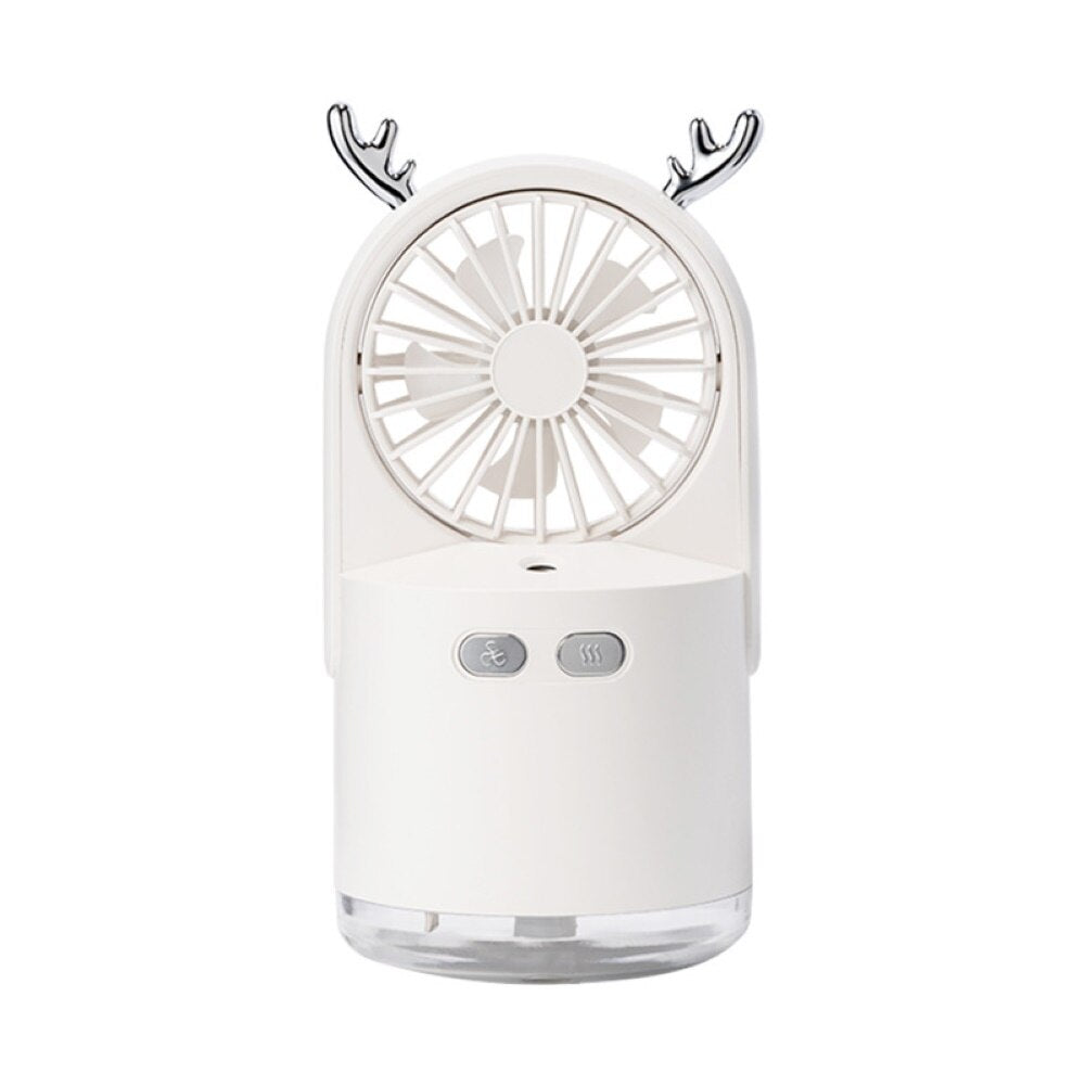 3-in-1 Deer USB Rechargeable LED Desktop Air Humidifier 3 Speed Cooling Fan Elegant humidifier Face Steamer Hydrates skin Spray - V.I.P Digital Presence