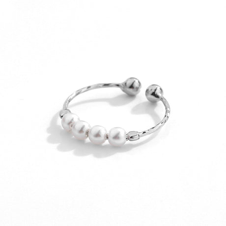 Retro imitation pearl ring women's magic decoration ring pure silver joint ring - V.I.P Digital Presence