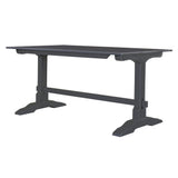 TREXM 3-piece retro cutlery set, rectangular stand table, and 2 wooden stools for 4 people (gray) - V.I.P Digital Presence