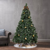 7' Cashmere and Snow Bristle Mixed Tree with 75Pine Cones and 900 LED Lights-UL,1233tips,Dia.:59 - V.I.P Digital Presence