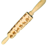 Wooden Rolling Pin Beech Wood Laser Engraved Printing Rolling Pin Christmas Flip Sugar Cookie Pressing Stick - V.I.P Digital Presence