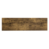 TREXM Rustic Industrial Design Demilune Shape Textured Metal Distressed Wood Console Table (Distressed Brown) - V.I.P Digital Presence