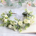 Forest style curled edge rose headband, simulated starry sky, eucalyptus wreath, bride's wedding dress, photography, headwear - V.I.P Digital Presence