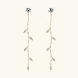 1.38 Carat Moissanite 925 Sterling Silver Leaf Earrings - V.I.P Digital Presence