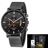 LIGE Fashion Mesh Strap Waterproof Men's Watch - V.I.P Digital Presence