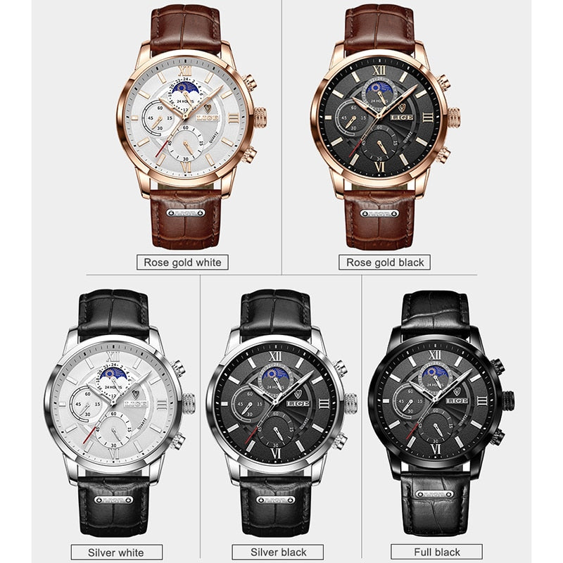 LIGE Men's Watches Top Brand Luxury Men Wrist Watch Leather Quartz Watch Sports Waterproof Male Clock Relogio Masculino+Box - V.I.P Digital Presence