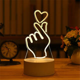 Luz de noche 3D LED, luz de mesa, regalo creativo, luz de cabecera, pequeño regalo para San Valentín, regalo para el día del niño.