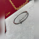 V-Gold Diamond Pavé Screw Cuff for Couples - Titanium Steel Open-Close Clasp - V.I.P Digital Presence