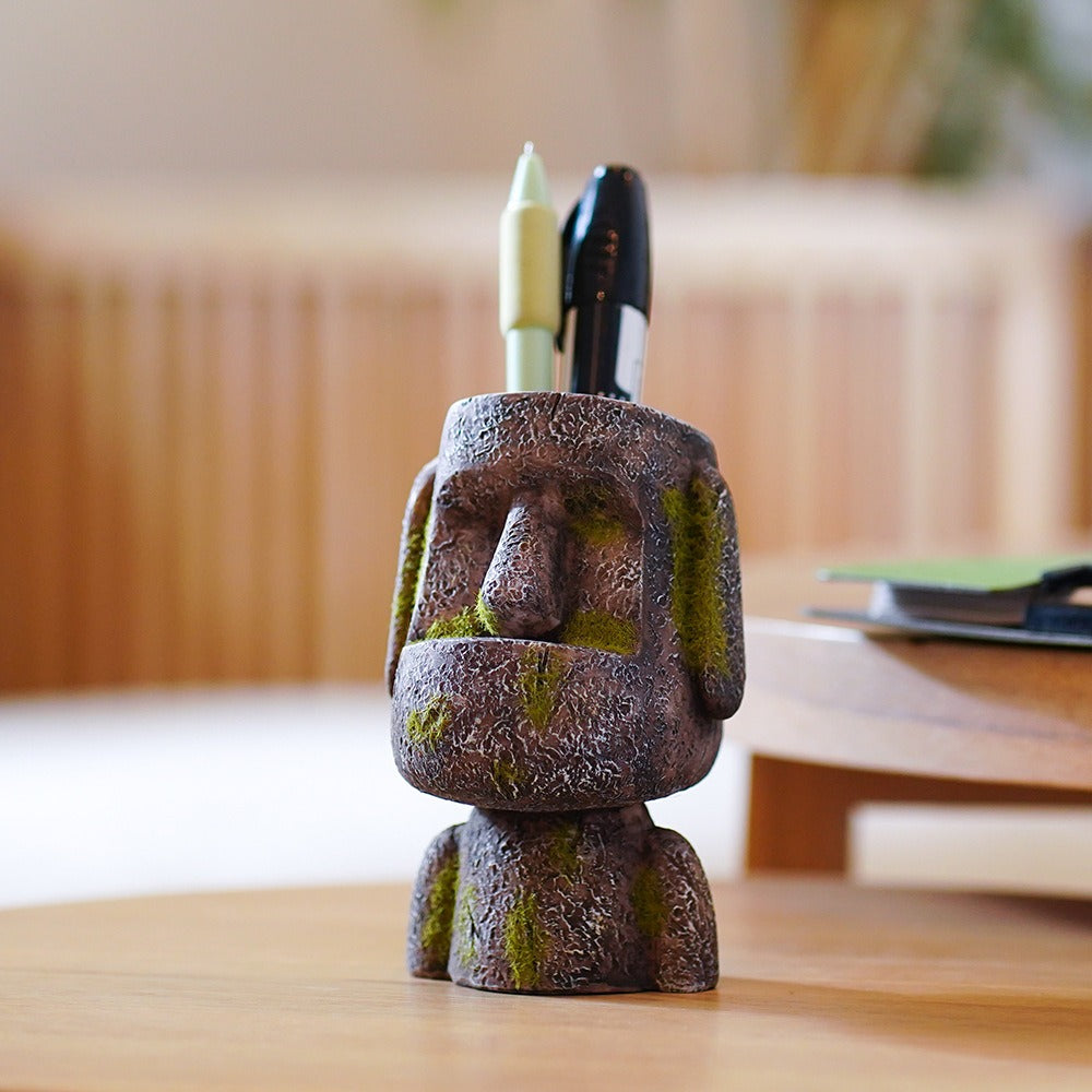 3D Resurrection Island Stone Statue Pen Holder Bathroom Storage Decoration Resin - V.I.P Digital Presence