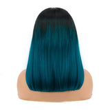 4x4 Lace Closure short Bob Wigs Human Hair T1B/green Color Bob Wig Double Drawn Straight Human hair Bob Lace Front Wig For Women - V.I.P Digital Presence