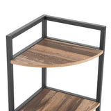 6-story corner open bookshelf modern bookshelf wooden frame independent bookshelf unit, country brown - V.I.P Digital Presence