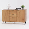 Side panel buffet cabinet with storage room, 47.2 "natural wood color kitchen cabinet with 3 drawers and 2 doors - V.I.P Digital Presence