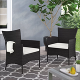 Clementine Outdoor Multibrown PE Wicker Dining Chairs (Set of 2) - V.I.P Digital Presence