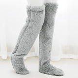 Indoor Plush Warmth Long Socks Cute Fuzzy Socks Over Knee Winter Leg Warmers Plush Sock Slippers Cozy Stocking - V.I.P Digital Presence